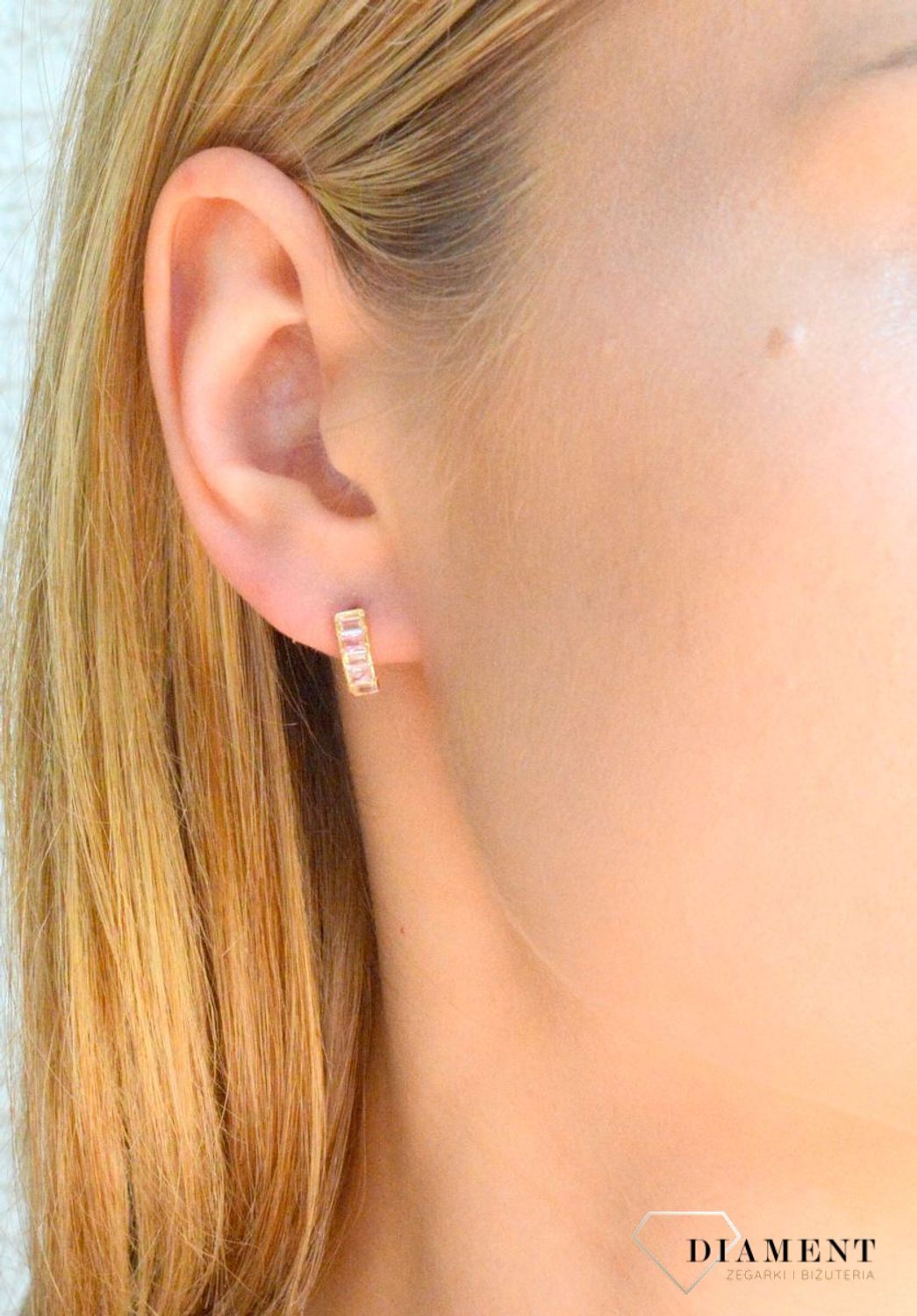 Złote kolczyki ozdobione różowymi i białymi cyrkoniami KL 3298A.jpg